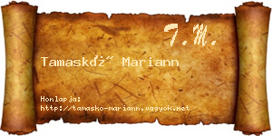 Tamaskó Mariann névjegykártya